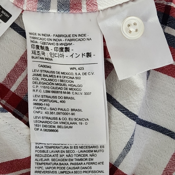 LEVI'S Barstow Western red check snap shirt M cowboy classic fit vintage vibe - Picture 11 of 15